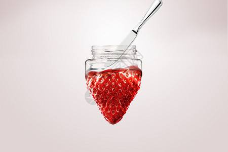 酱排骨罐子里的草莓设计图片