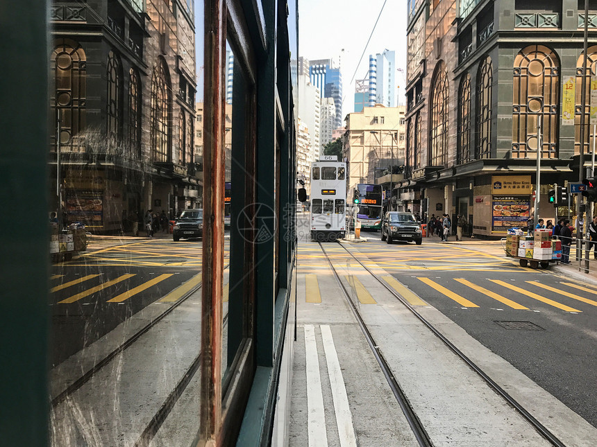 香港街头电车图片