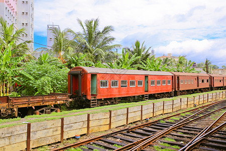 斯里兰卡火车斯里兰卡加勒旧火车站背景