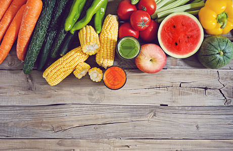 素食生活很多新鲜的蔬菜和水果背景