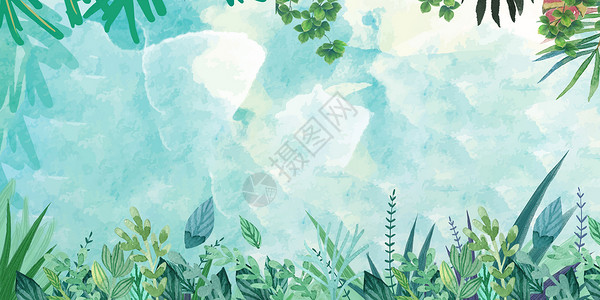 热带雨林徒步夏天背景设计图片