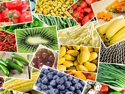农产品详情蔬菜水果拼图背景