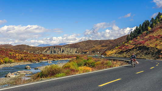 旅行路上的风景省道风光背景