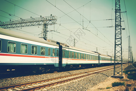 红皮火车怀旧色的中国老式火车照片背景