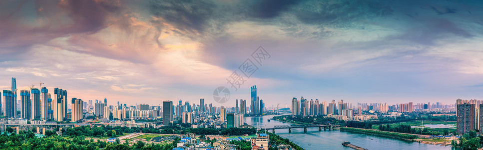 武汉城市风光汉水两岸背景图片