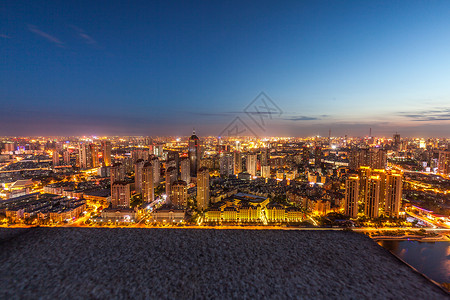 家鄉天津建筑城市夜景背景