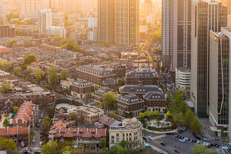 天津天塔天津城市风光背景