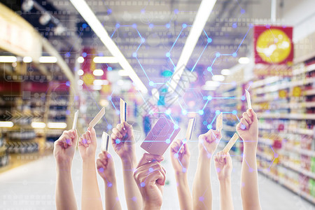 消费电子商场超市购物刷卡支付设计图片