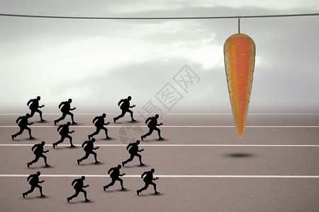 胡萝卜泥人们向着诱惑奔跑设计图片