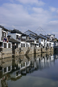 中国建筑水墨古镇建筑背景