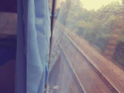 火车之旅旅途中的窗外风景背景