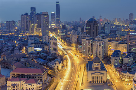 城市情怀夜幕下的城市风光背景