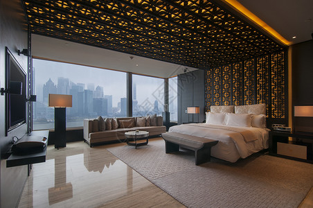 高级酒店客房室内设计高清图片素材