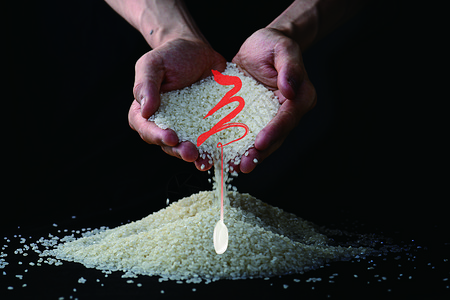 东北大米字体公益招贴节约粮食资源设计图片