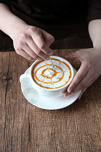 咖啡文化咖啡师焦糖色高清图片