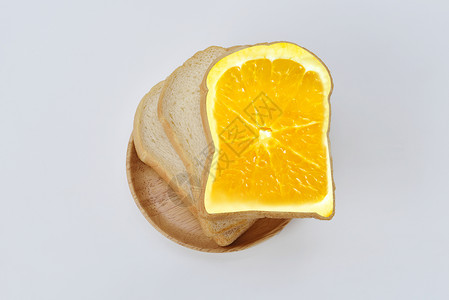 营养早餐面包橙子吐司设计图片