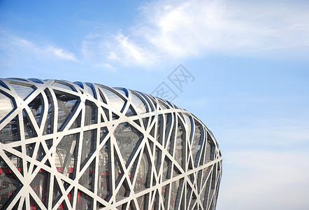 北京现代建筑北京鸟巢细节背景