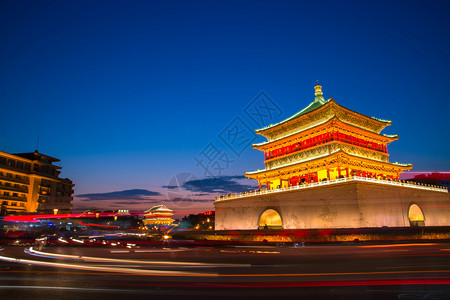 西安钟楼夜景西安钟楼背景