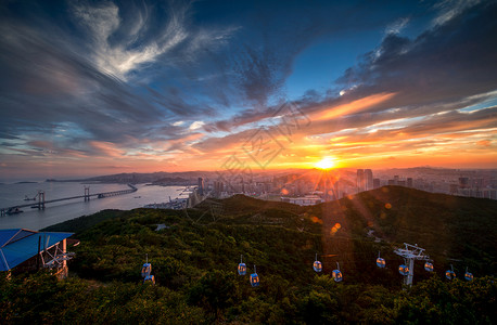 夜灯海桥城市风光夜景背景