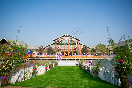 草坪婚礼现场背景图片