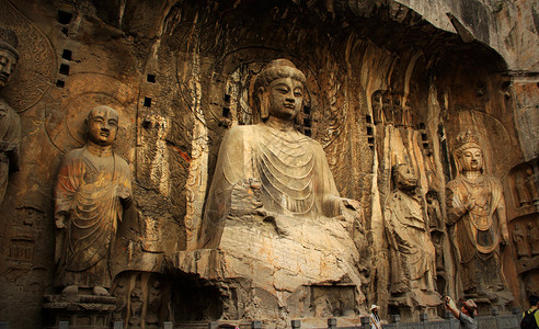 佛教中的素材龙门石窟背景