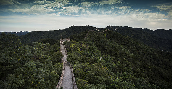 中国北京长城的风景 背景图片