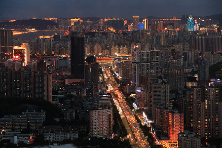 珠海夜景澳门回归高清图片