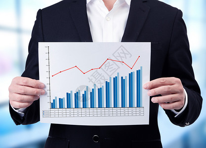 KPI拿着企业财务图表的人设计图片