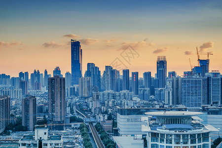 中部发展城市武汉武汉黄昏背景