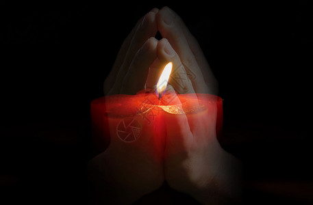手蜡烛祝福祈福设计图片