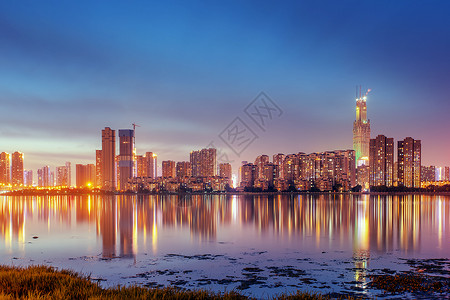中部发展城市武汉武汉沙湖背景