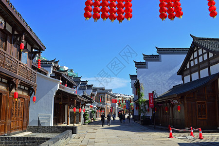 仿古街景古镇街景背景