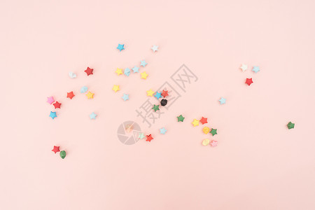 粉色星星素材折纸小星星背景