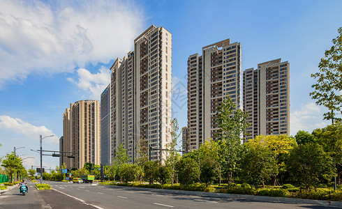 小区人车分流建筑楼体背景