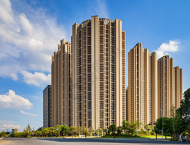 小区路建筑楼体背景