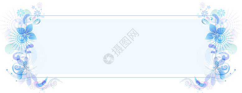 清凉边框素材夏日蓝色背景设计图片