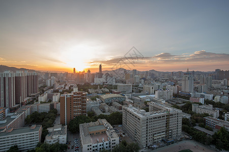 城市落日背景图片