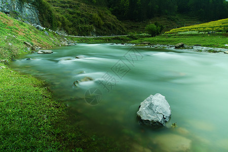 流动的河水与河里的石头背景