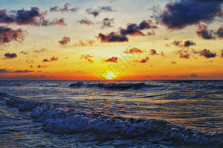 大海颜色海边日落景色背景