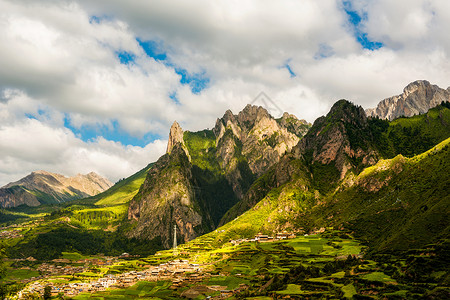 小草地神山扎尕那背景