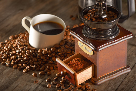 咖啡豆美式咖啡高清图片素材