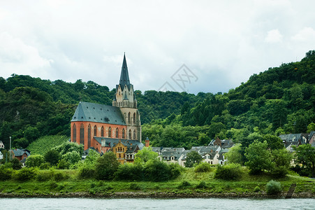 河岸建筑欧洲的河岸风景背景