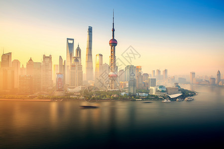 上海陆家嘴东方明珠风景图高清图片素材