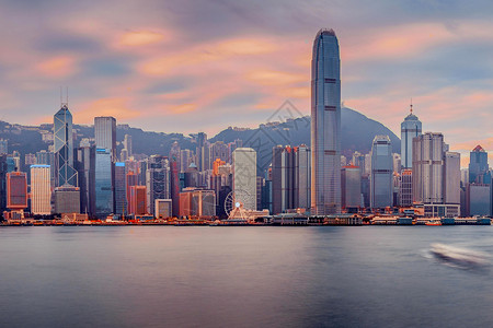 维多利亚港的夜景香港维港景色背景