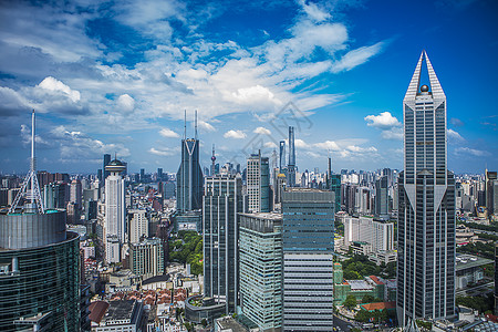 中国国际进口博览会展板上海城市丛林背景