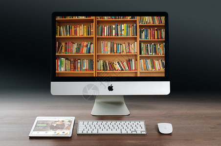 桌面书架电脑中的书架设计图片