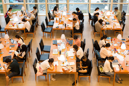 大学生食堂图书馆里自习背景