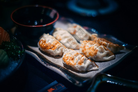 日式煎饺煎饺食材高清图片