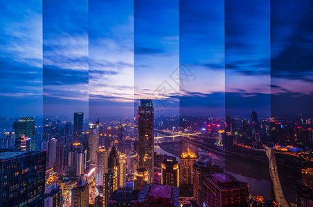 中国夜山城时间切片背景