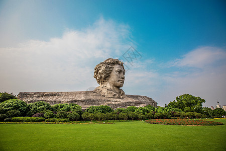 长沙橘子洲头风景背景图片